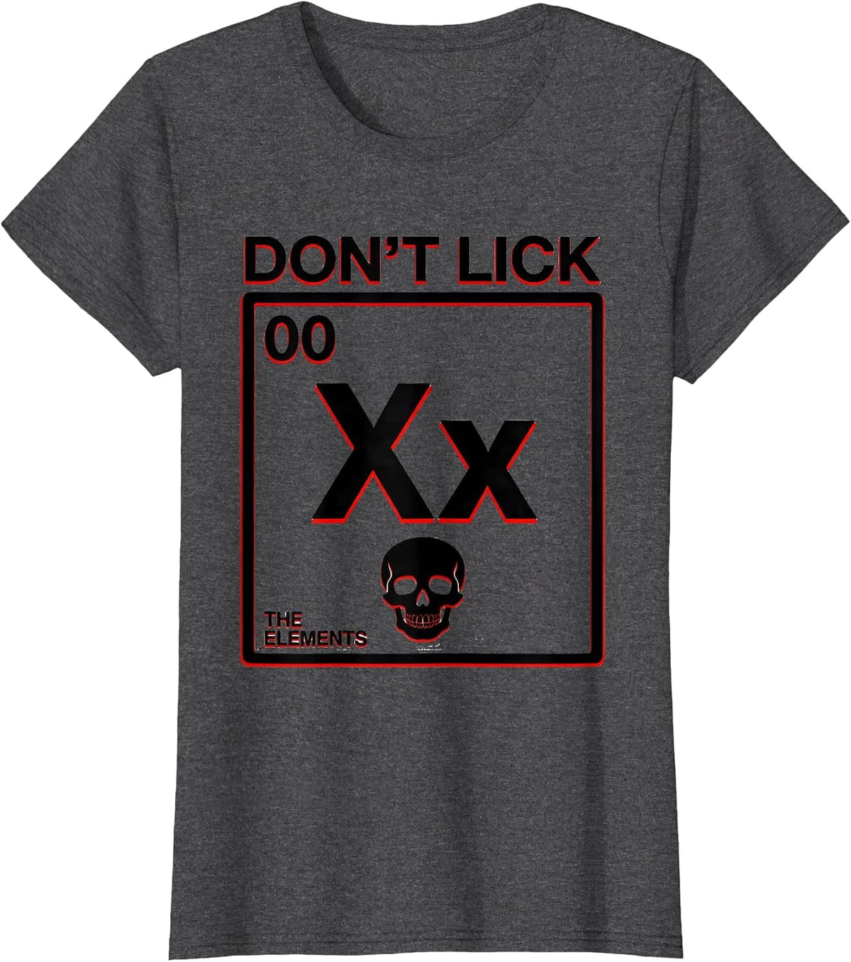 Women's Can I Lick It Periodic Table Science Design T-Shirt - Dark Heather Grey