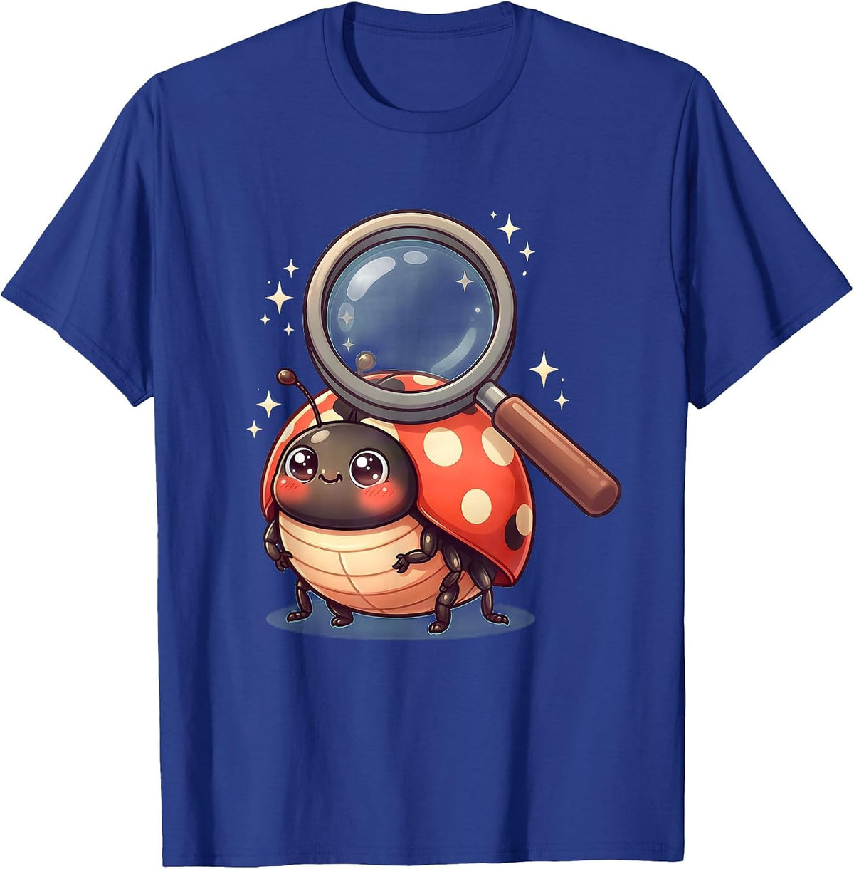Men's Preschool Teacher Ladybug Magnifying Glass T-Shirt - Royal Blue