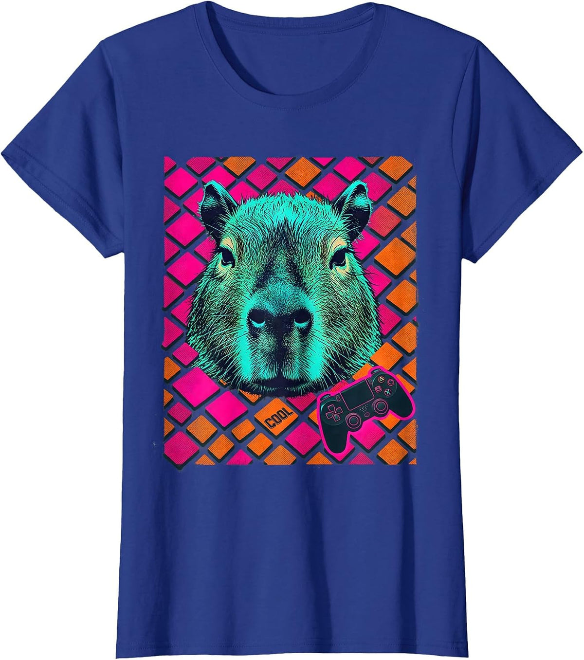 Women's cool Funny Capybara Gamer Meme Humor Video Games T-Shirt - Royal Blue