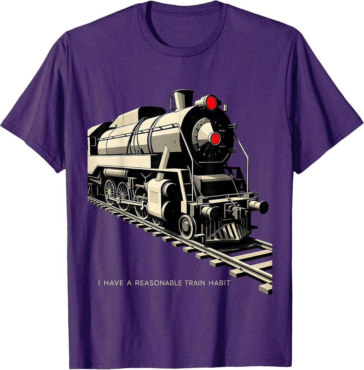 Men's I Have A Reasonable Train Habit Funny Train Enthusiast Model T-Shirt - Purple