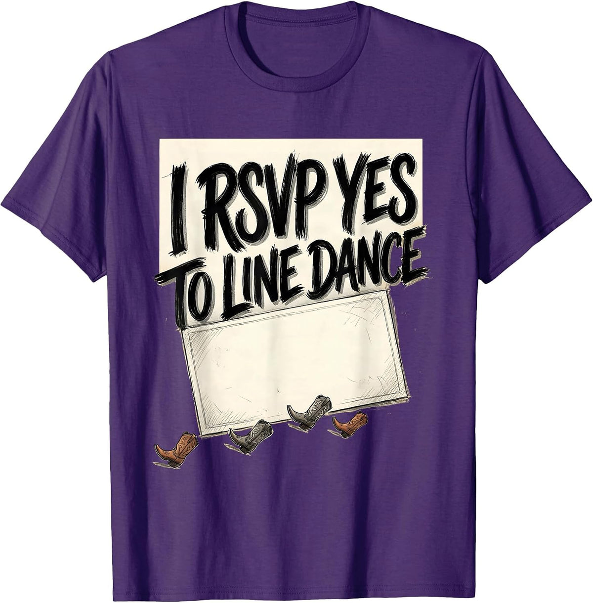 Men's I RSVP Yes To Line Dance Funny Line Dancer Humor T-Shirt - Purple