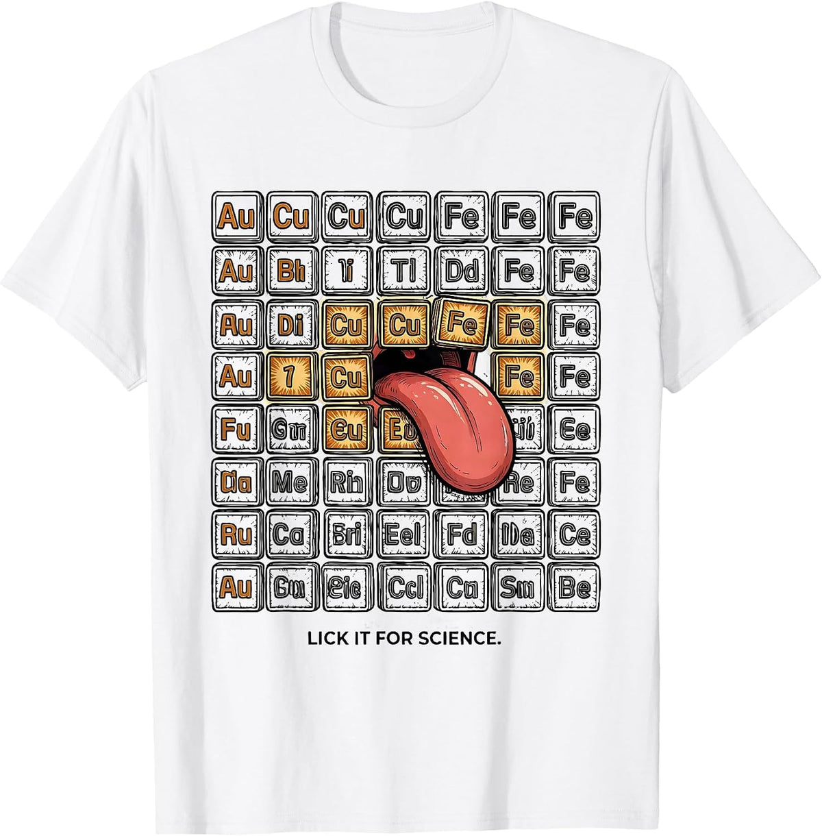 Men's Lick It For Science Periodic Table Design T-Shirt - White