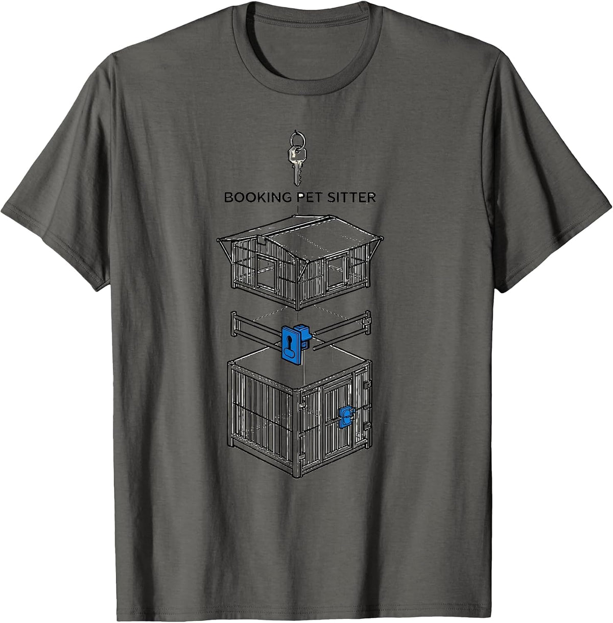 Men's Booking Pet Sitter Funny Police Officer Gift For Cop Law T-Shirt - Asphalt Grey