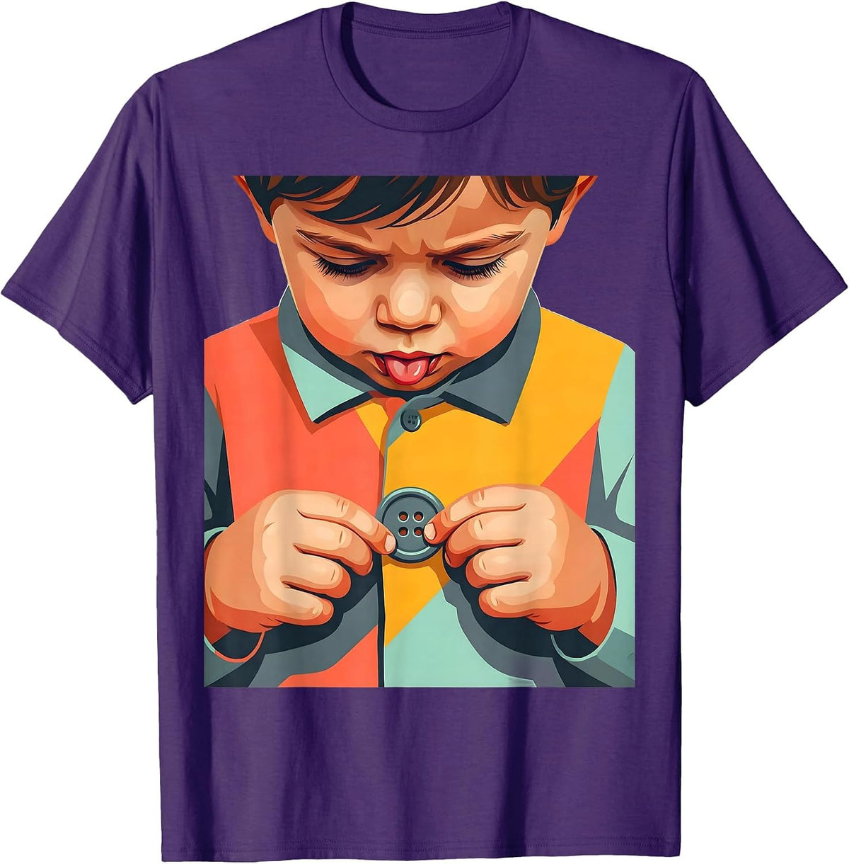 Occupational Therapy Child Buttoning Shirt Design T-Shirt - Purple