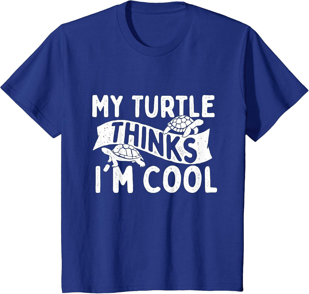 My Turtle Thinks I'm Cool - Wildlife Cute Tortoise Beach T-Shirt - Royal Blue