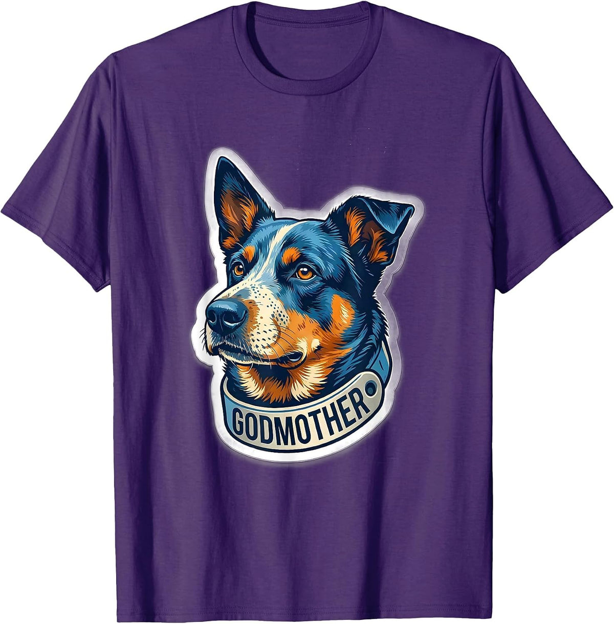 Godmother Blue Heeler Family Halloween Costume Matching T-Shirt - Purple