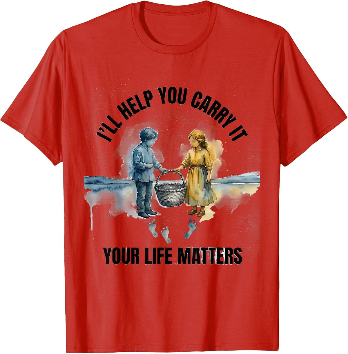 Men's I'll Help You Carry It Your Life Matters Mental Health T-Shirt - Red