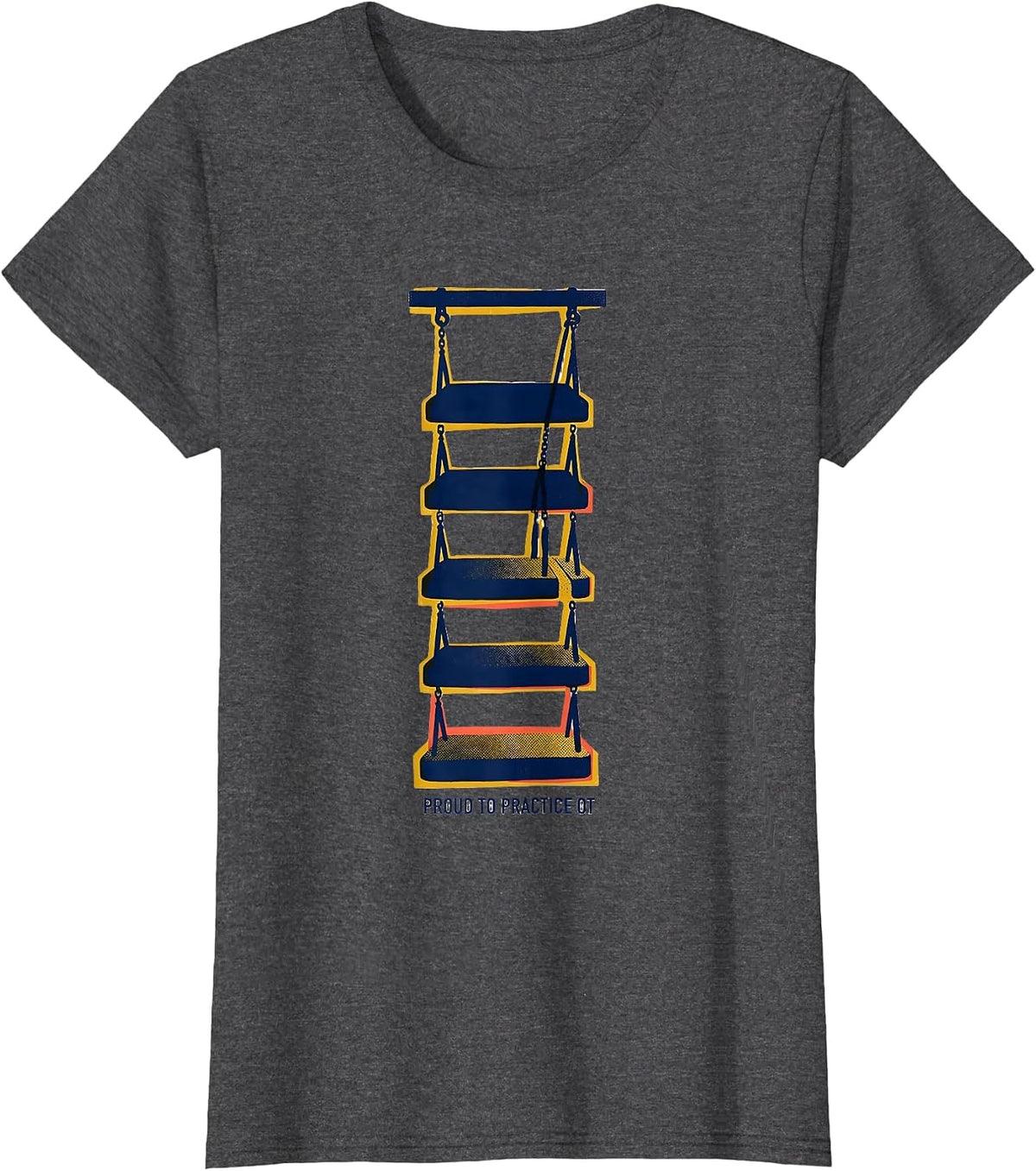 Women's Proud To Practice OT Funny Occupational Therapy Humor T-Shirt - Dark Heather Grey