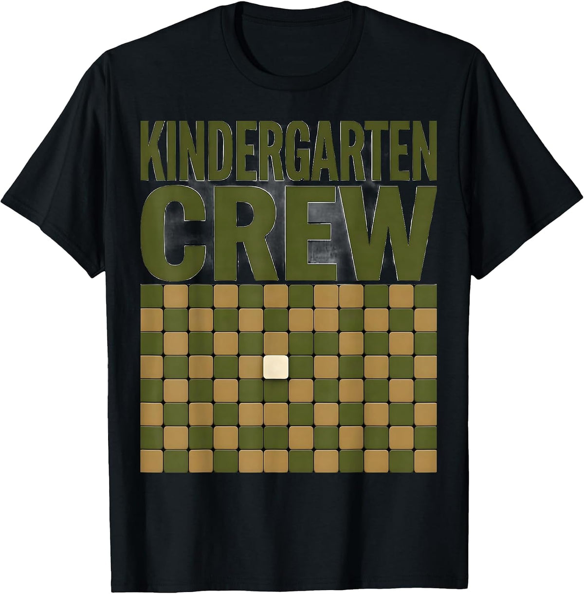 Men's Kindergarten Crew Camo Back To School Boys First Day T-Shirt - Black