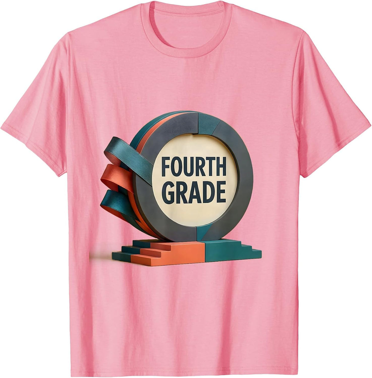 Men's Fourth Grade Cute Midcentury Back To School Girl Teacher T-Shirt - Pink