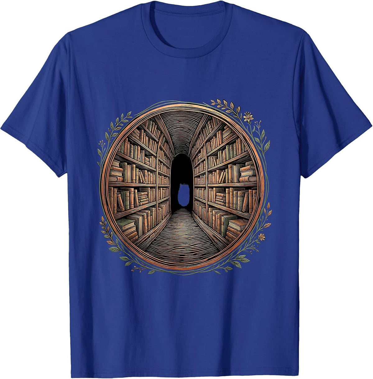 English Teacher Bookshelf Tunnel Reading Lover Gift T-Shirt - Royal Blue