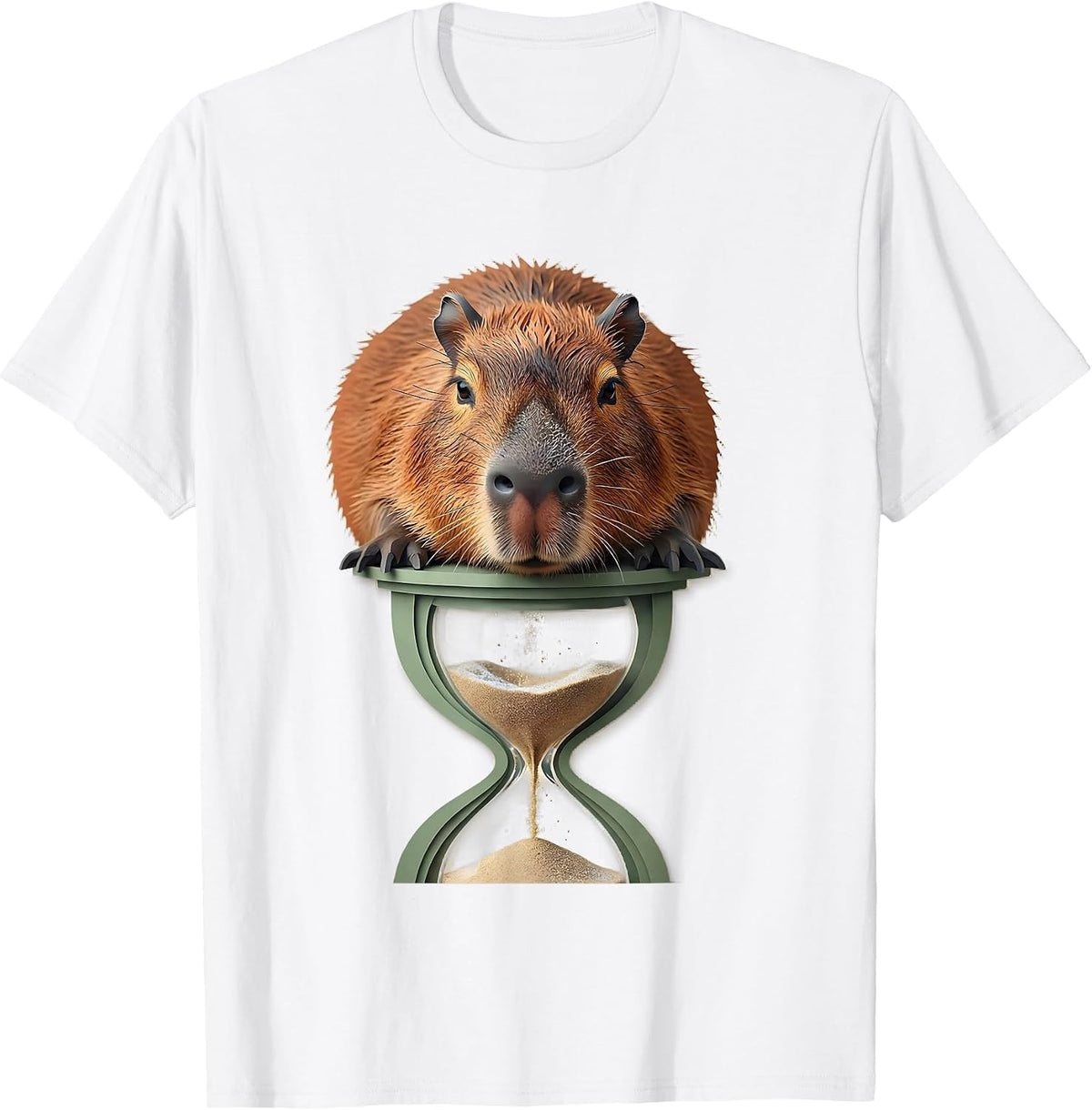 Capybara Paper Cutout Funny Animal Lover Humor T-Shirt - White