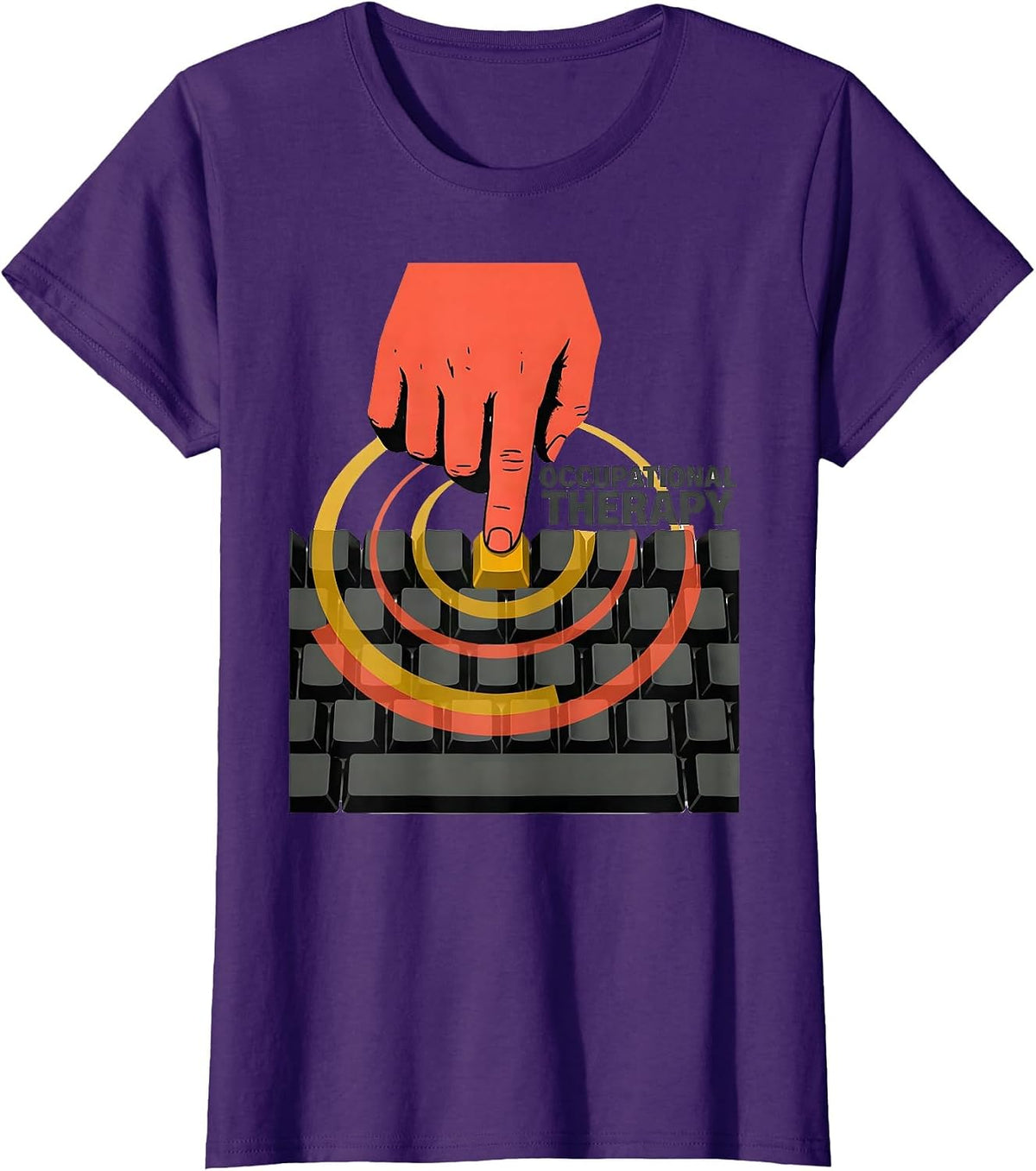 Women's Occupational Therapy Retro Adaptive Keyboard Pediatric OT T-Shirt - Purple