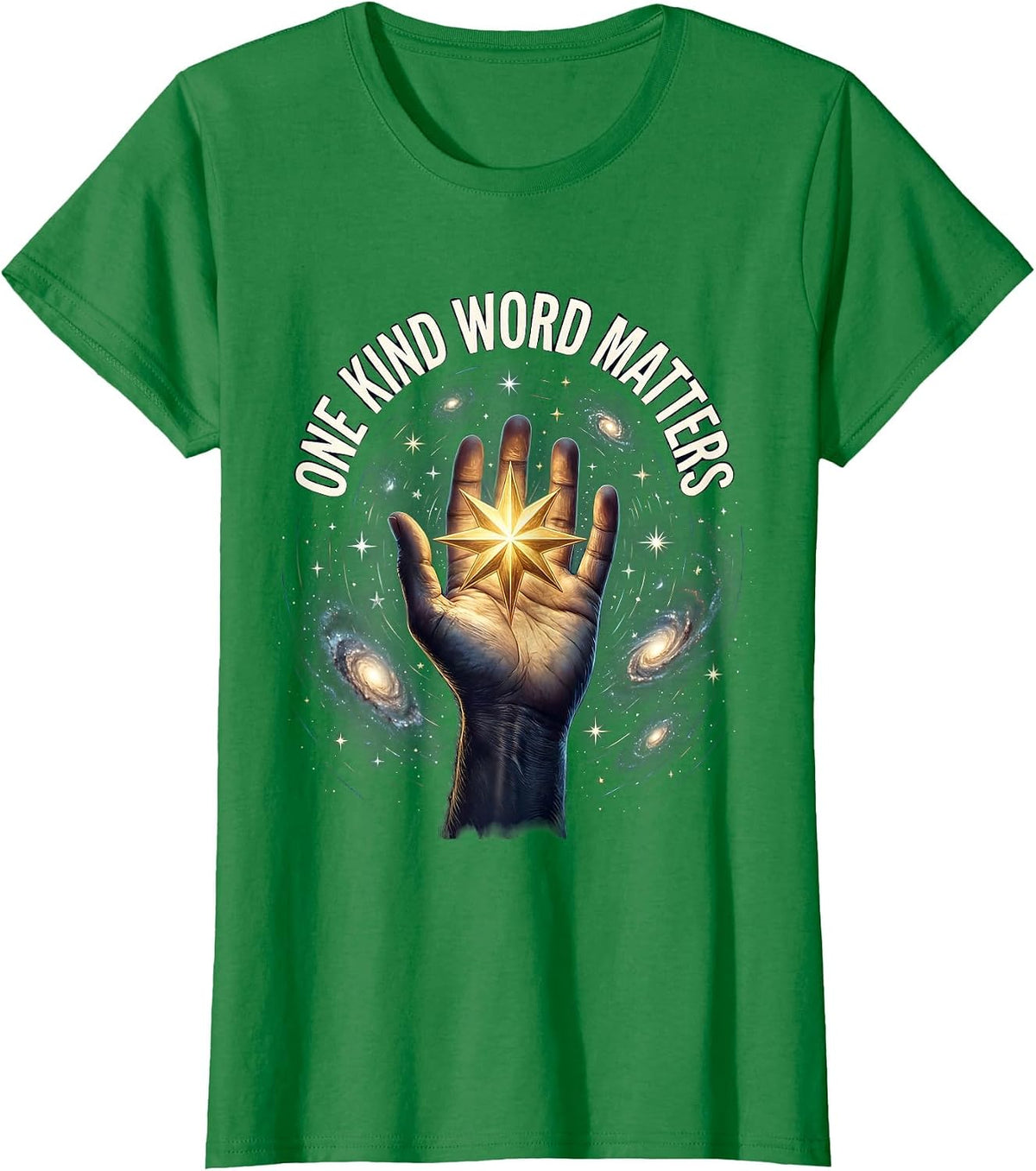 One Kind Word Matters Kindness Is Free Design T-Shirt - Kelly Green