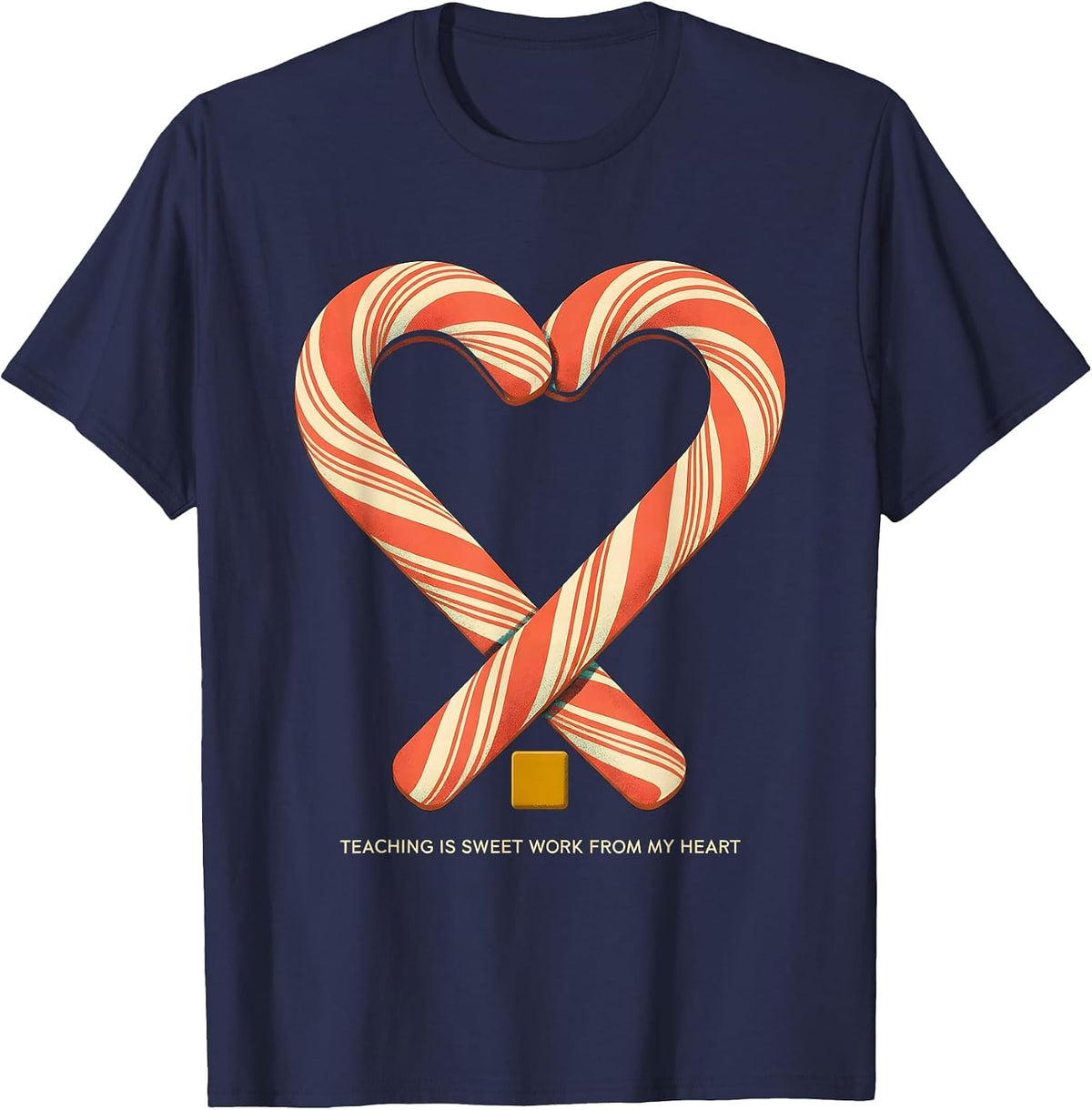 Teaching Is Sweet Work From My Heart Midcentury Modern T-Shirt - Navy Blue