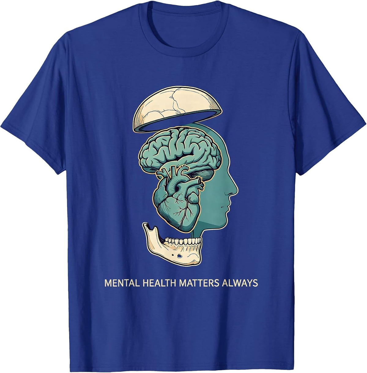 Men's Mental Health Matters Always Awareness Design T-Shirt - Royal Blue