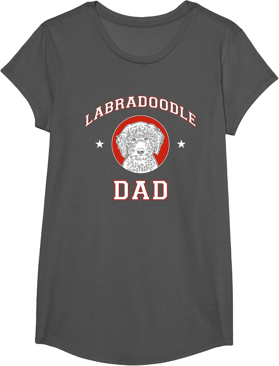 Labradoodle Dad Dog Father T-Shirt - Girls Asphalt Grey