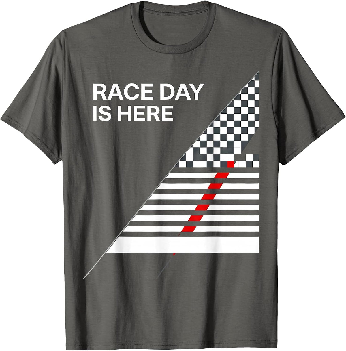 Men's Race Day Is Here Swiss International Patriotic Drag Racing T-Shirt - Asphalt Grey