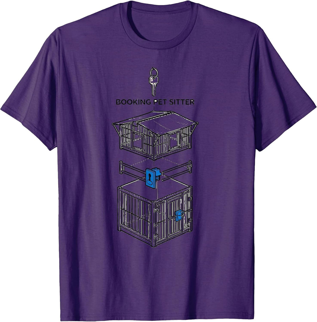 Men's Booking Pet Sitter Funny Police Officer Gift For Cop Law T-Shirt - Purple