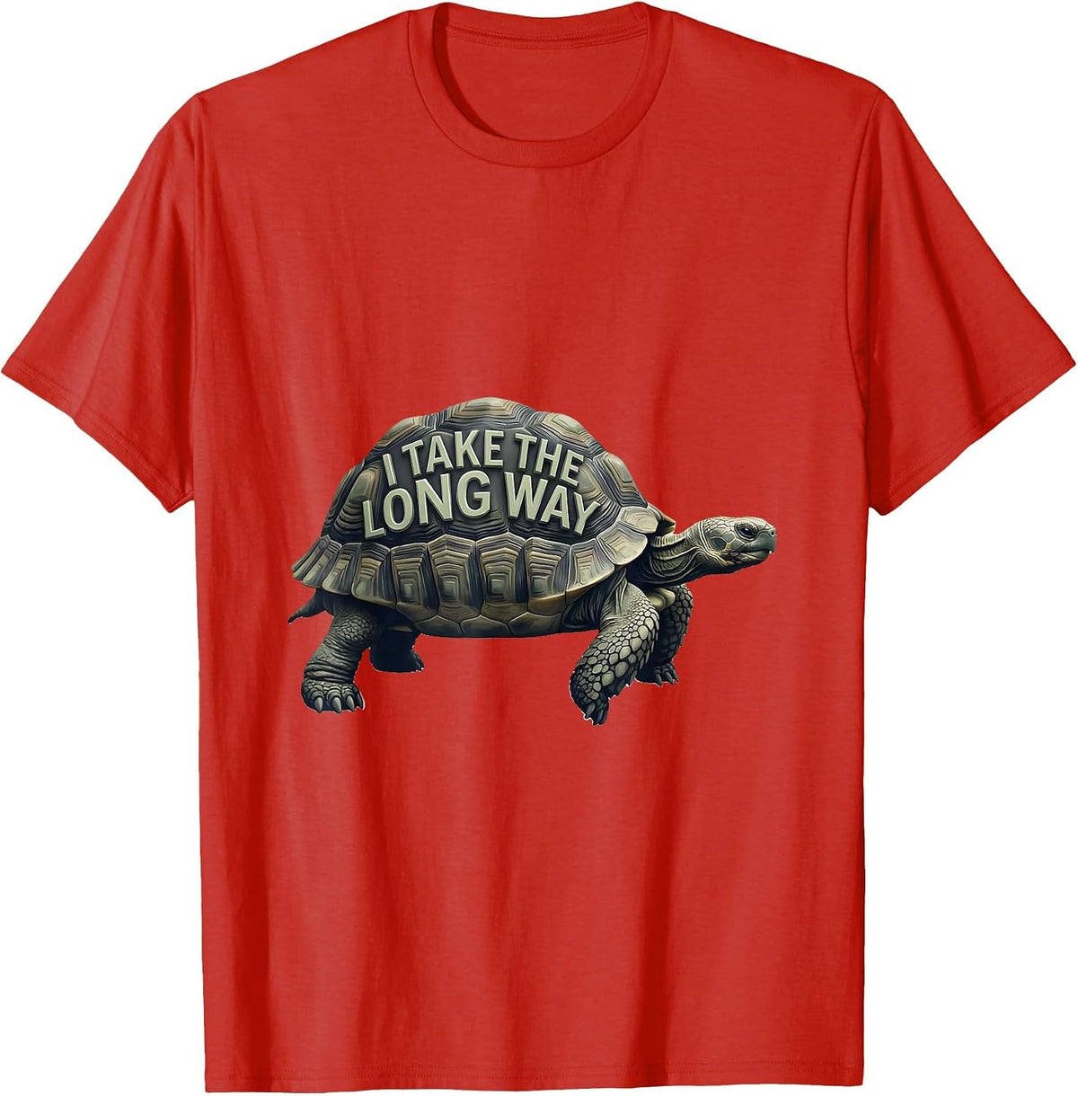Men's I Take The Long Way Funny Tortoise Lover Pet Owner Gift T-Shirt - Red