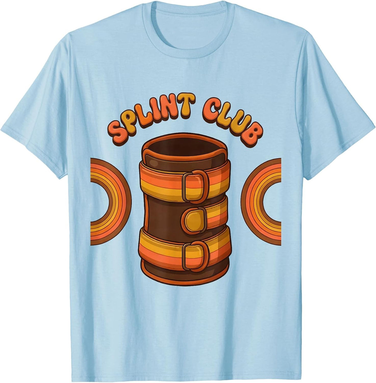 Splint Club Retro 70s Occupational Therapy OT Month T-Shirt - Baby Blue
