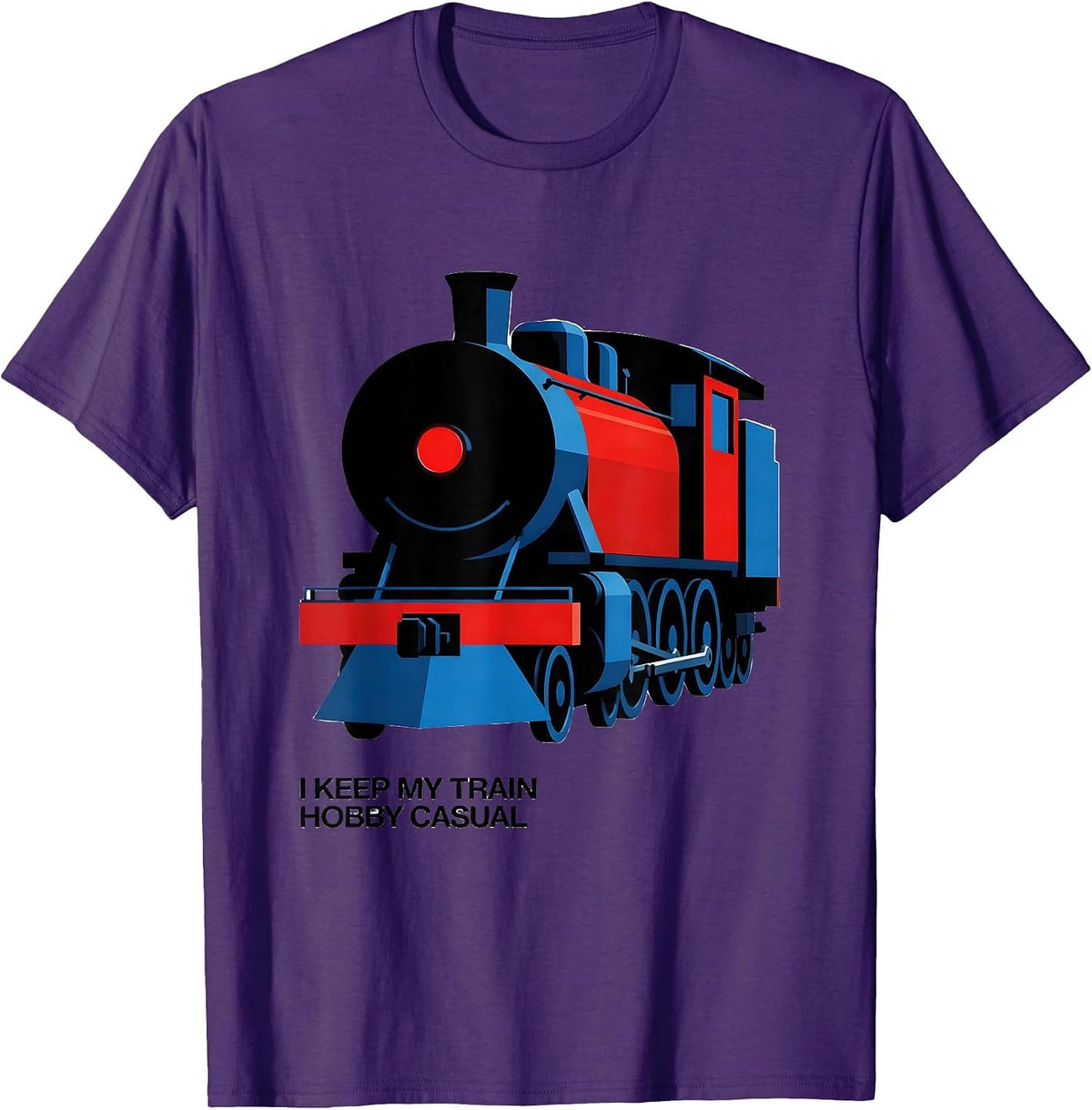Men's I Keep My Train Hobby Casual Bauhaus Modernist Train T-Shirt - Purple