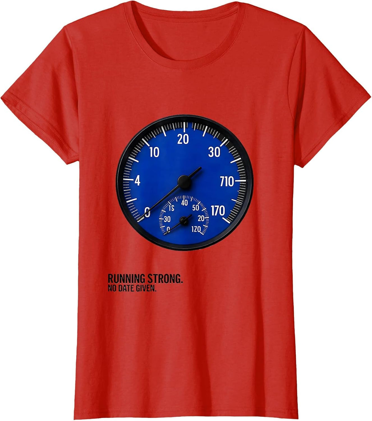 Women's Running Strong No Date Given Funny Car Guy Mechanic T-Shirt - Red