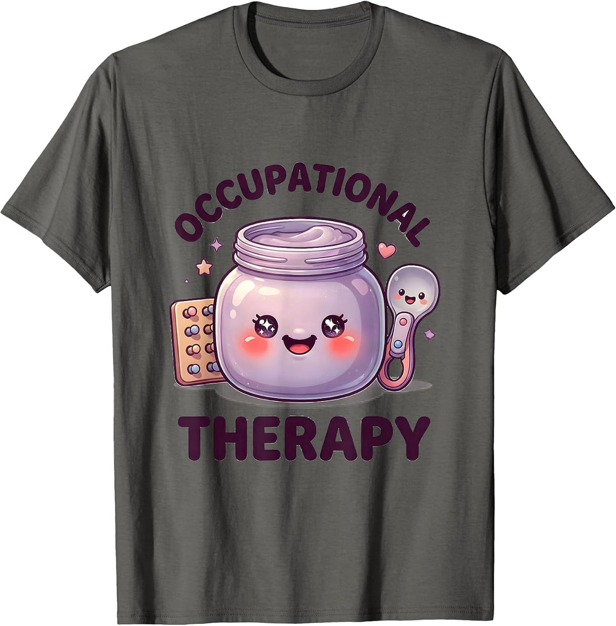 Men's Occupational Therapy Cute Kawaii Pediatric OT Month T-Shirt - Asphalt Grey