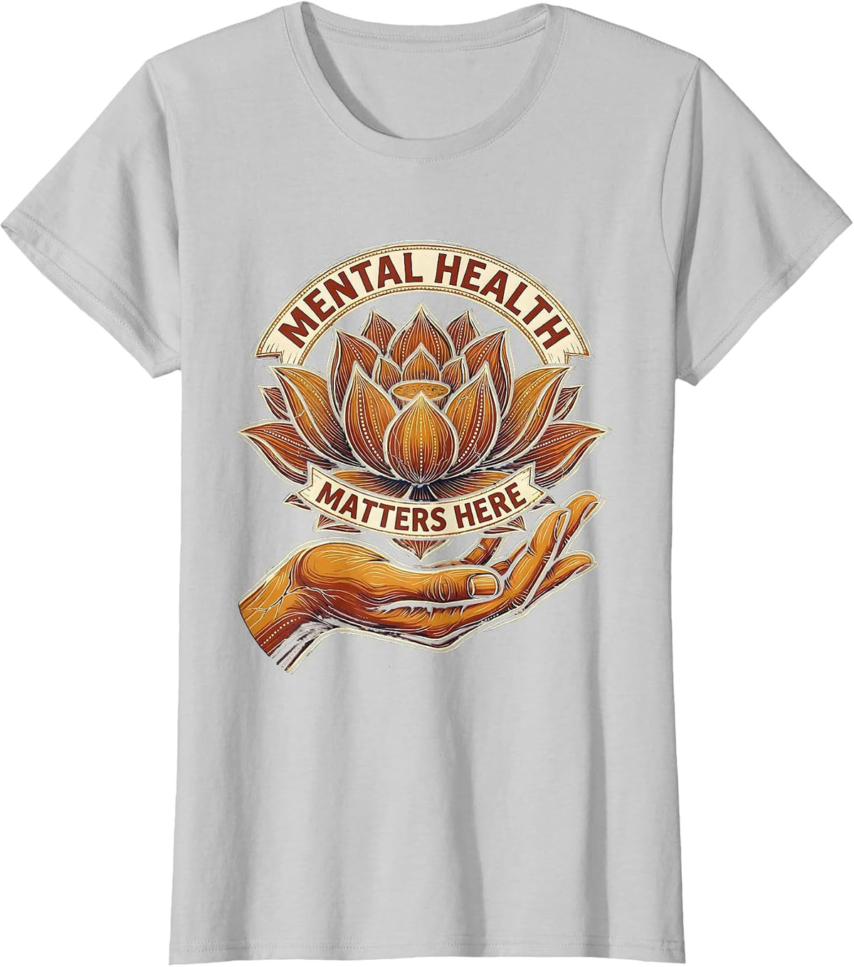 Mental Health Matters Here School Counselor Design T-Shirt - Silver Grey