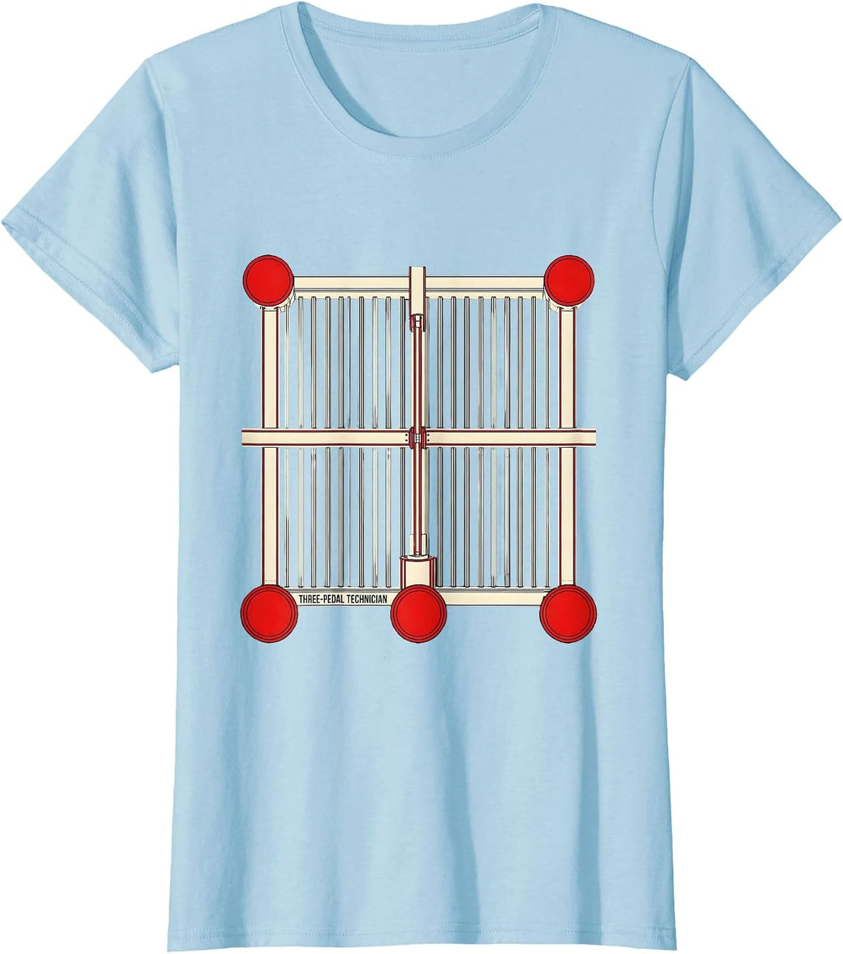 Women's Three-Pedal Technician Funny Manual Transmission Car T-Shirt - Baby Blue