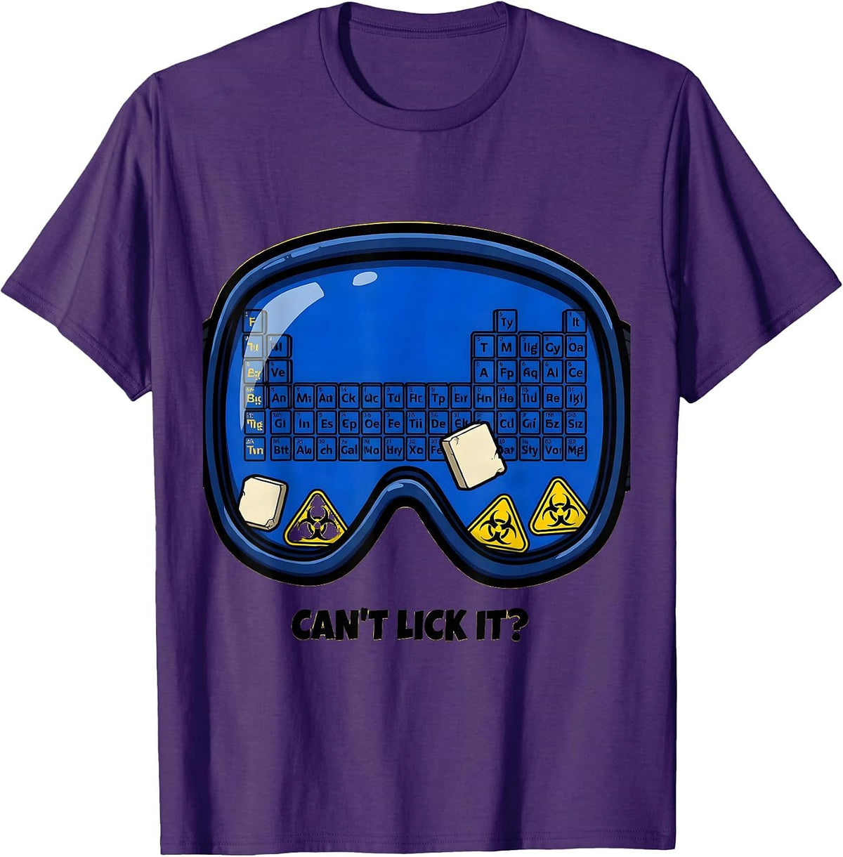 Can't Lick It Funny Periodic Table Science Teacher Student T-Shirt - Purple
