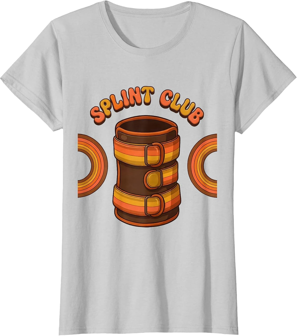 Splint Club Retro 70s Occupational Therapy OT Month T-Shirt - Silver Grey