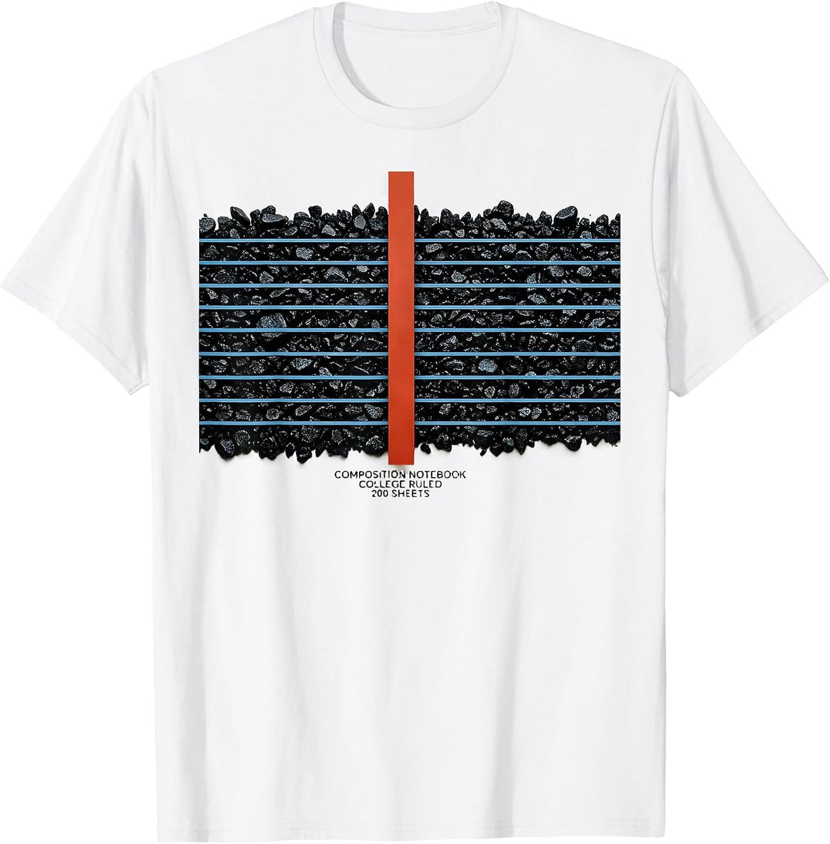 Men's Composition Notebook College Ruled 200 Sheets Teacher T-Shirt - White