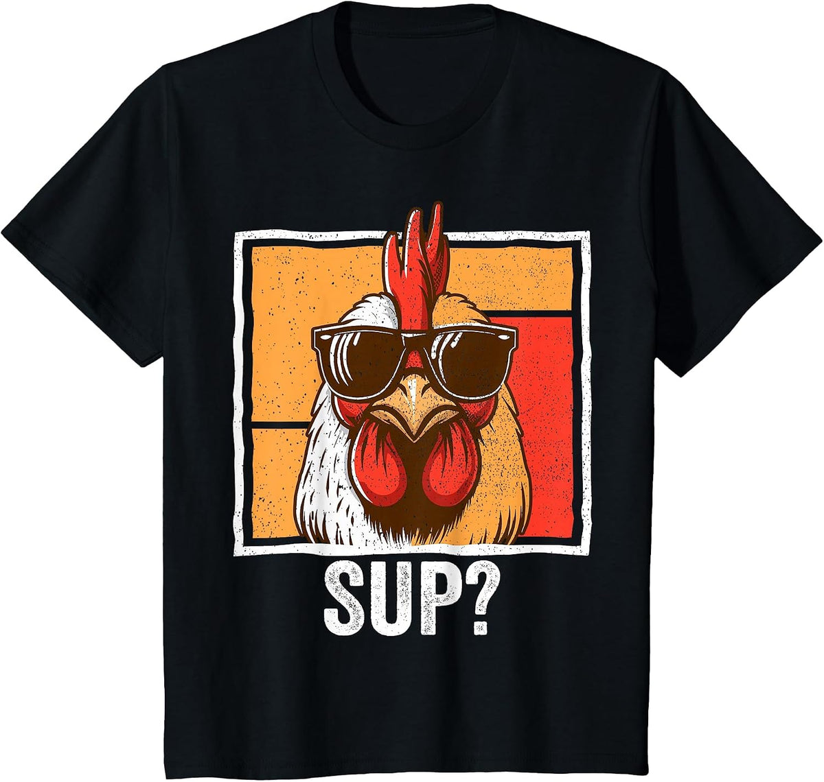 Chicken Sunglasses Animal Farm Funny for Farmer Men Women T-Shirt - Black