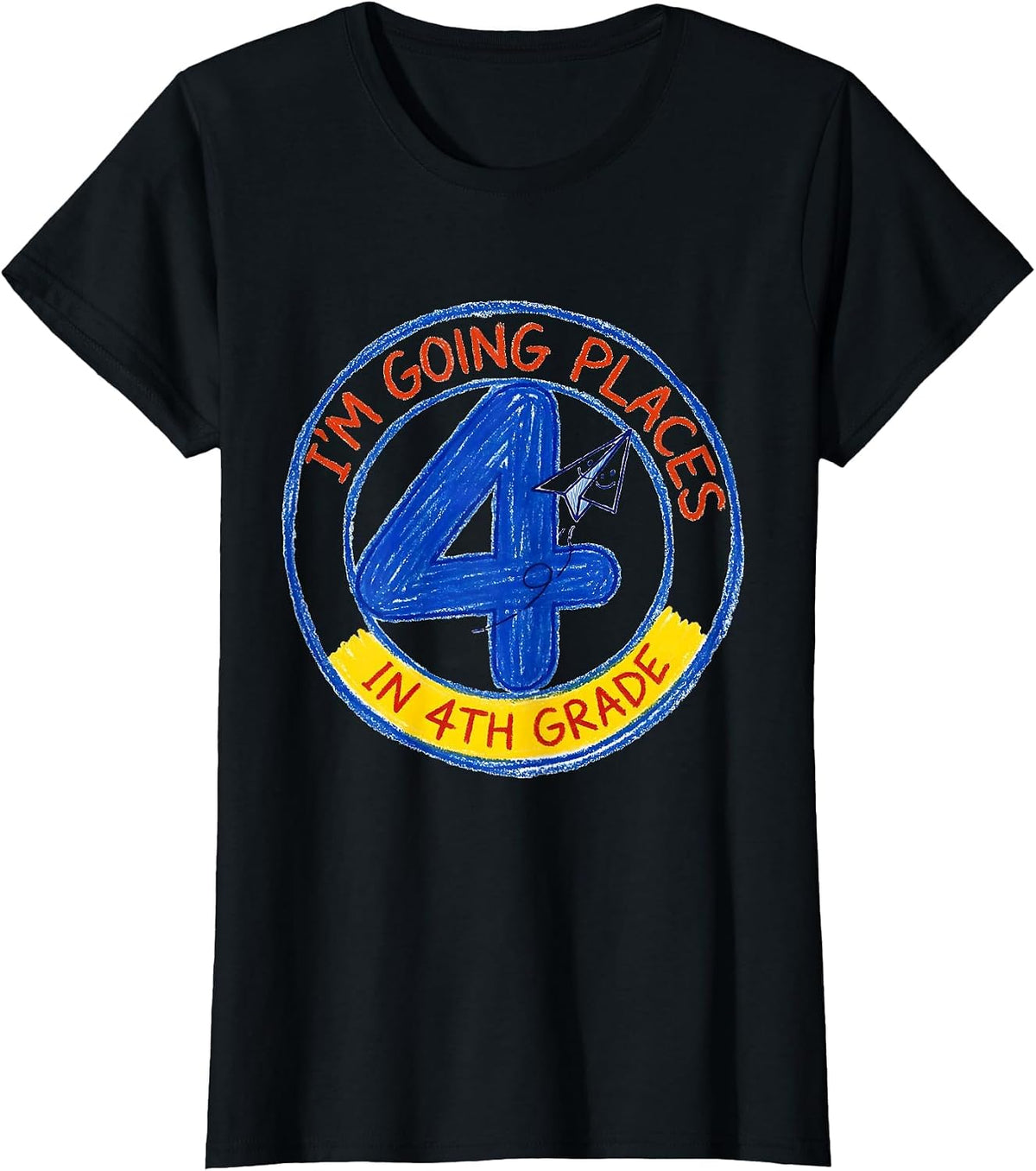 I’m Going Places In 4th Grade Funny Fourth Grade Back T-Shirt - Black