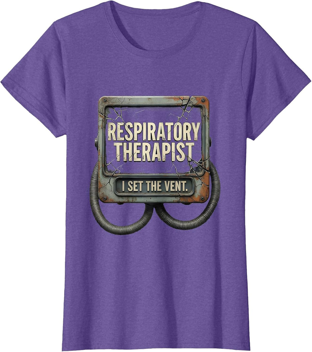 Women's Respiratory Therapist I Set The Vent Distressed Occupational T-Shirt - Purple Heather