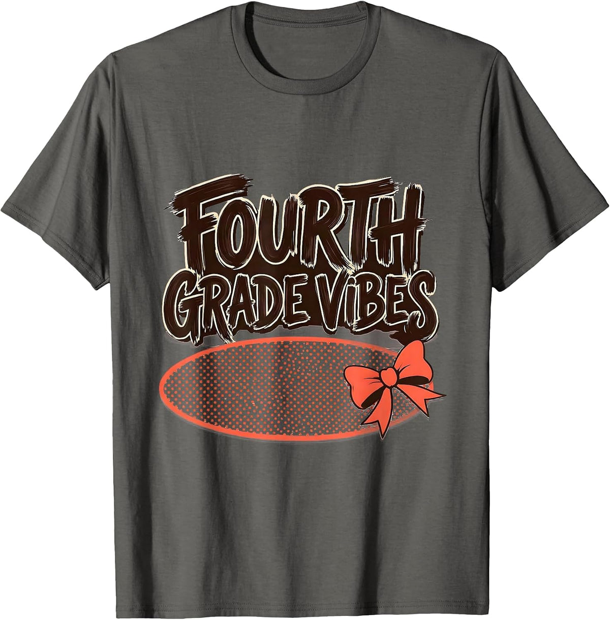 Men's Fourth Grade Vibes Coquette Bow Back to School Fourth Grade T-Shirt - Asphalt Grey
