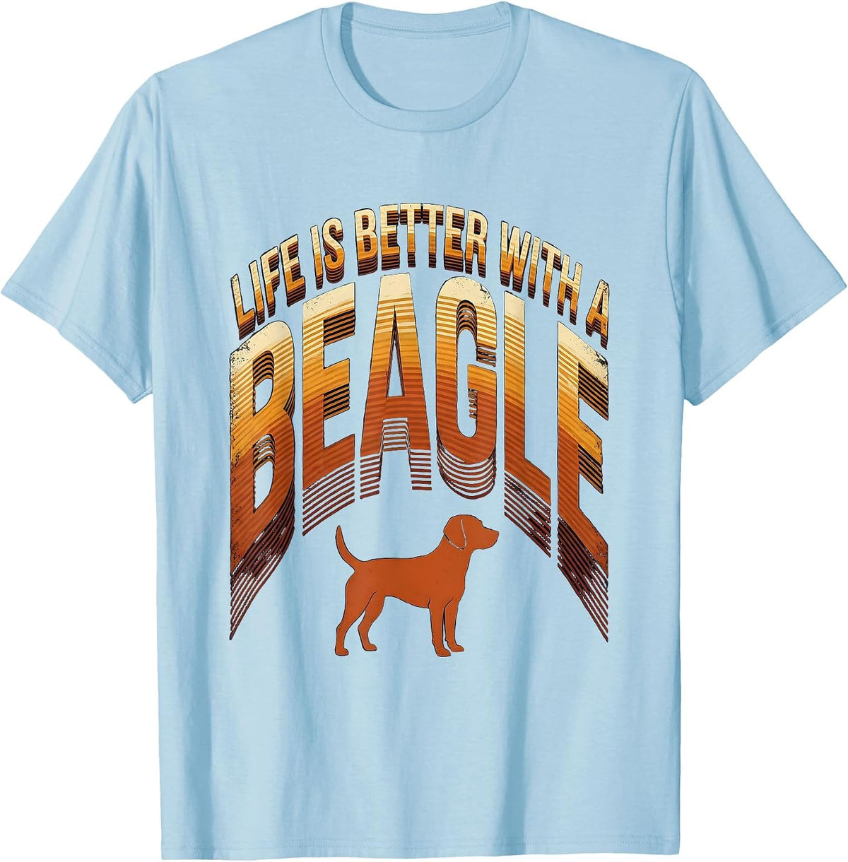 Life Is Better With A Beagle Vintage Retro Dog Lover T-Shirt - Baby Blue