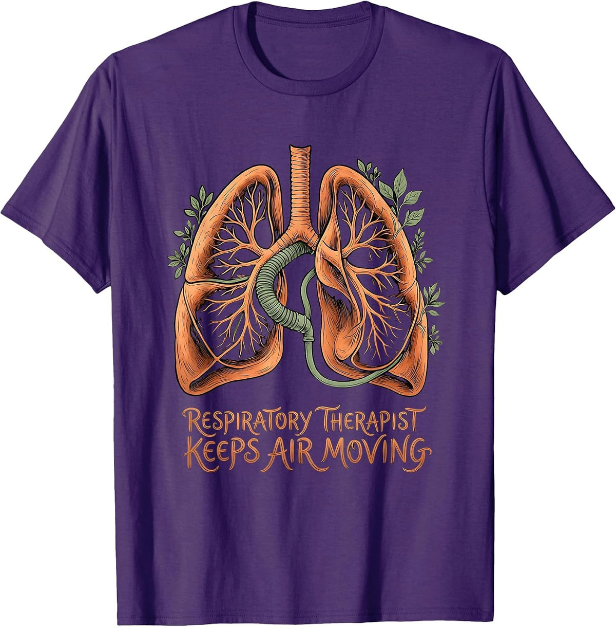 Respiratory Therapist Keeps Air Moving Boho RT Occupational T-Shirt - Purple