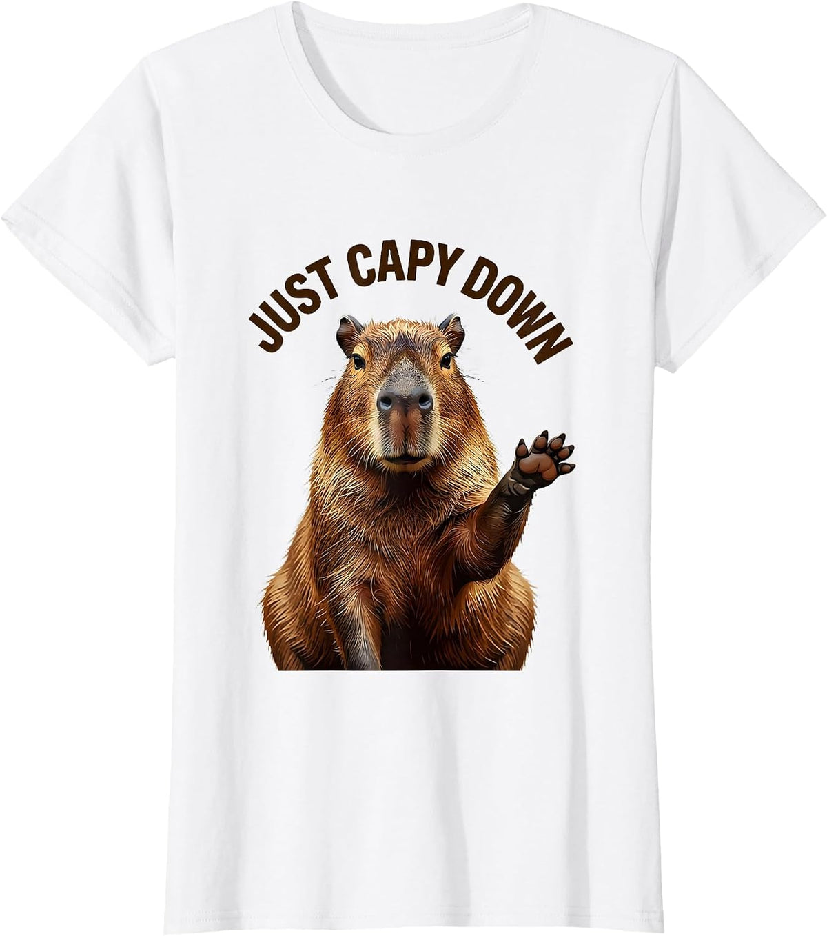 Women's Just Capy Down Funny Capybara Meme Animal Humor T-Shirt - White