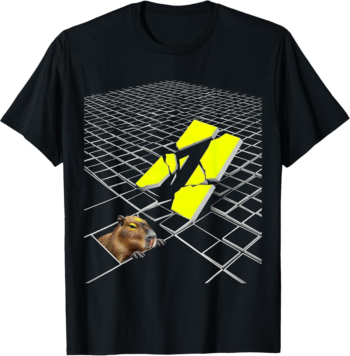 Men's Capybara Gamer Meme Funny Video Games T-Shirt - Black