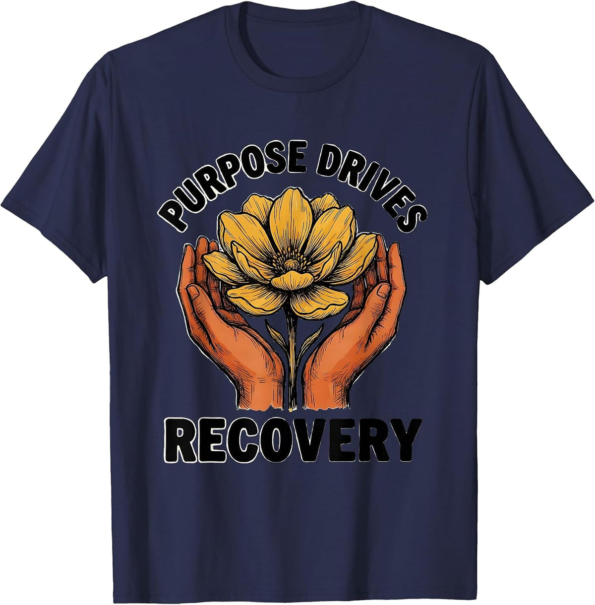 Men's Purpose Drives Recovery Occupational Therapy Design T-Shirt - Navy Blue