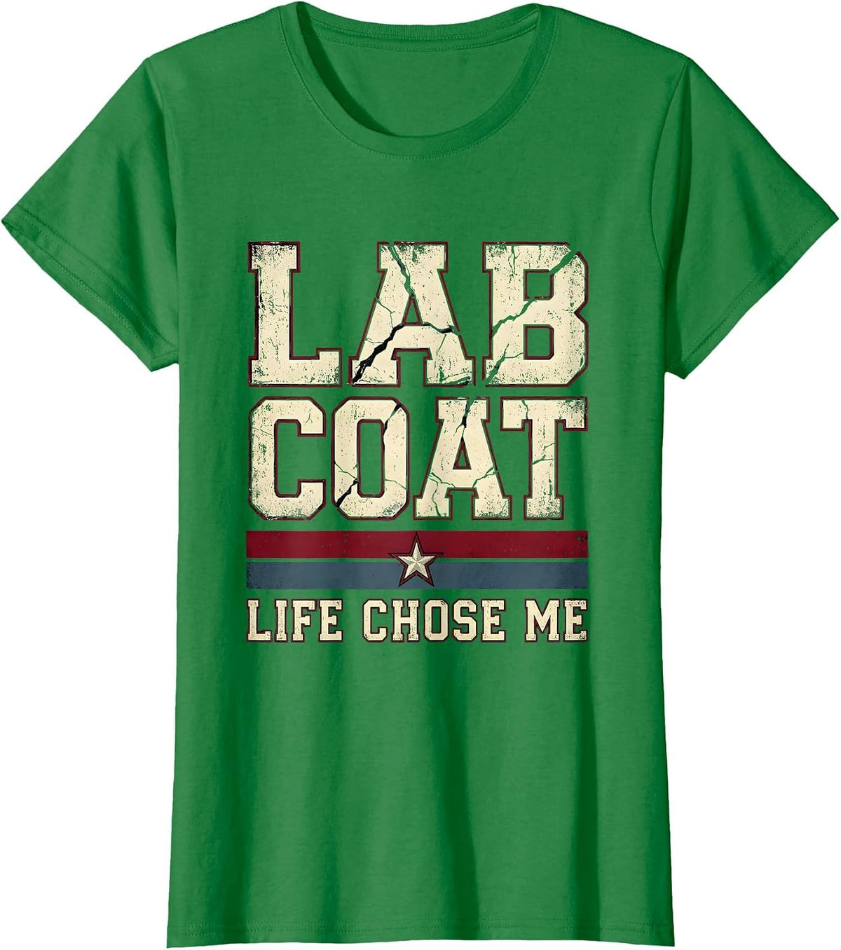 Women's Lab Coat Life Chose Me Science Teacher Design T-Shirt - Kelly Green