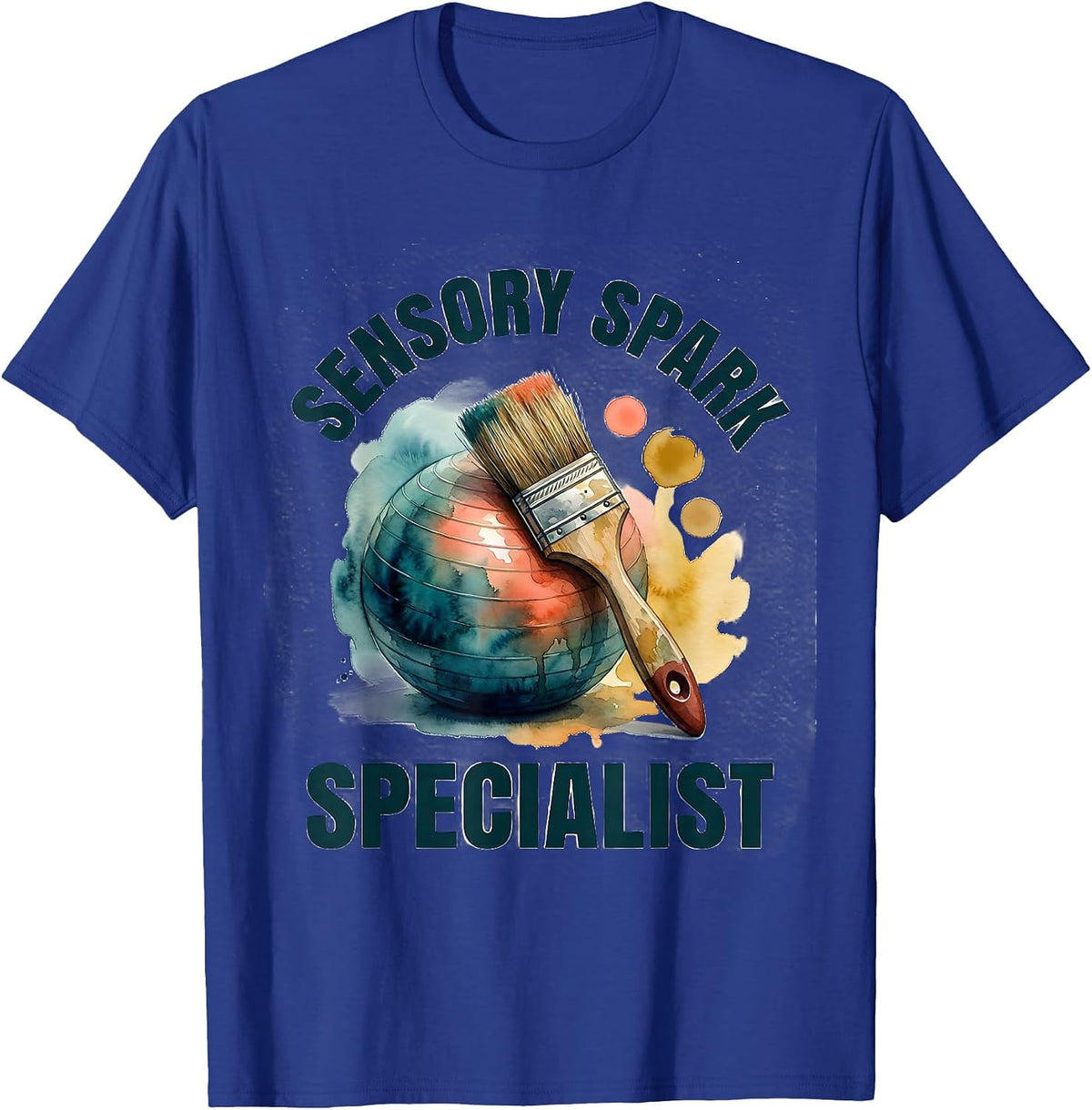 Men's Sensory Spark Specialist Occupational Therapy Watercolor T-Shirt - Royal Blue