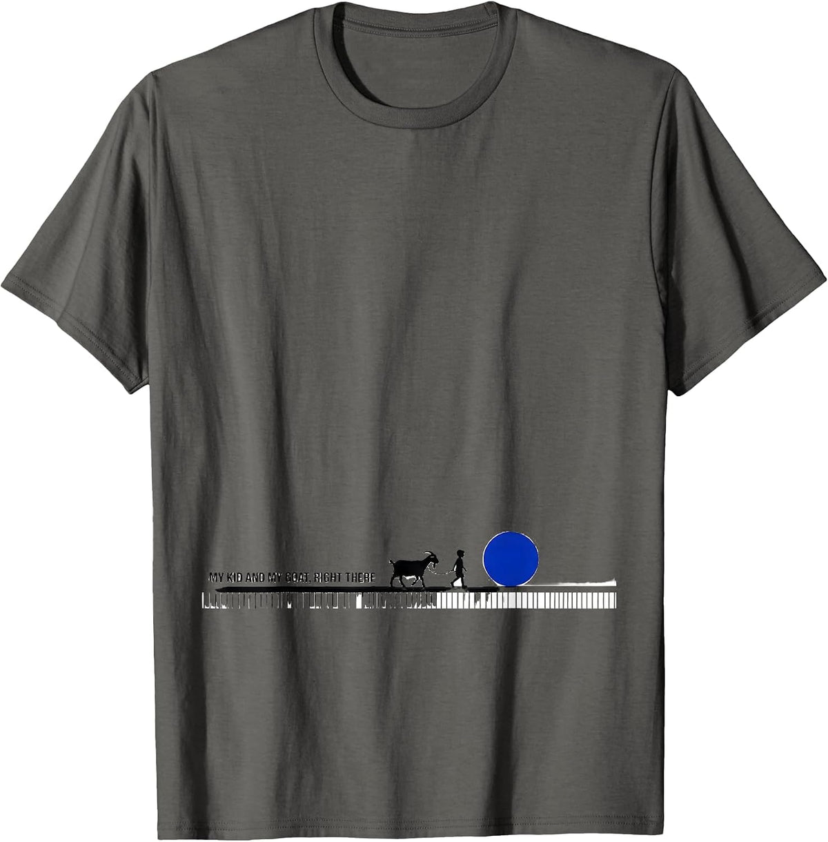 Men's My Kid And My Goat Right There Rustic Farm Show Mom T-Shirt - Asphalt Grey