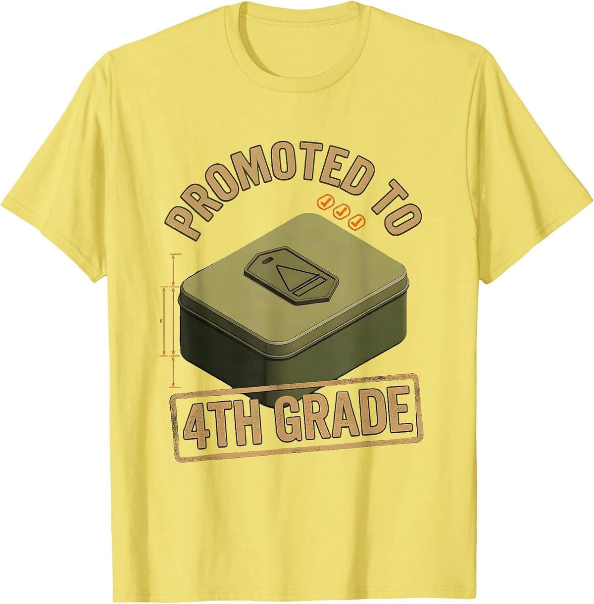 Men's PROMOTED TO 4TH GRADE Camo Fourth Grade Boy Back To School T-Shirt - Lemon Yellow