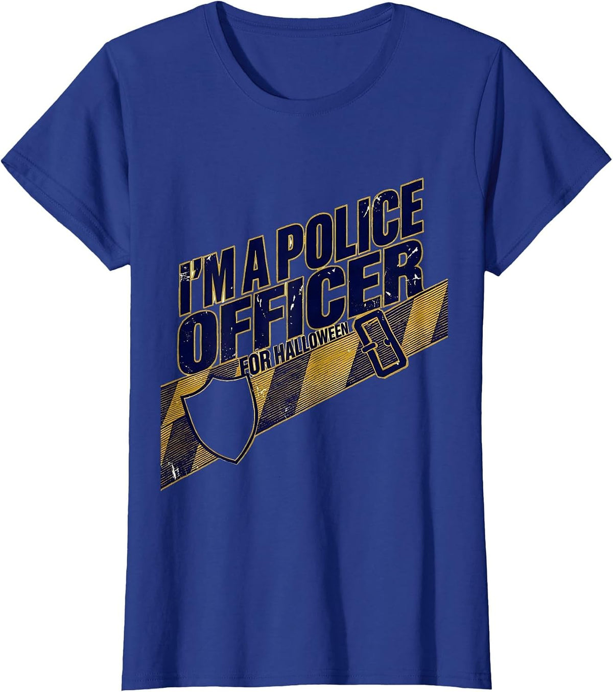 I'm A Police Officer For Halloween Costume Novelty Police T-Shirt, Women, Royal Blue, X-Large - As Pictured