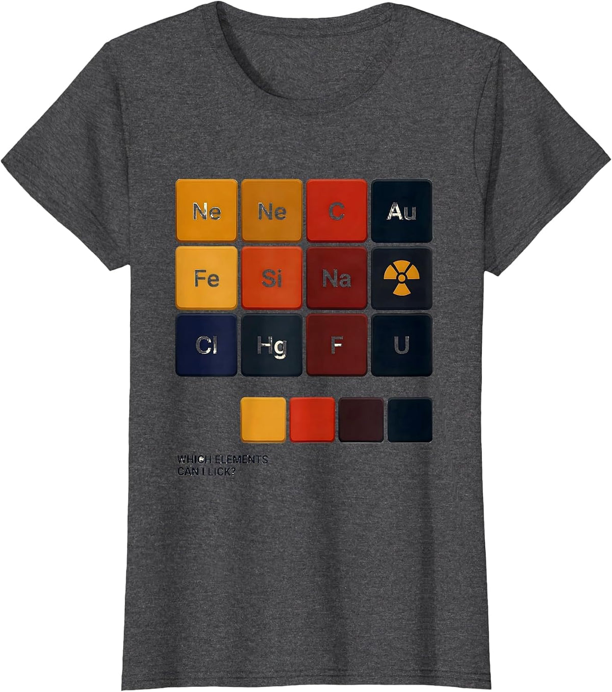 Women's Which Elements Can I Lick Funny Periodic Table Science T-Shirt - Dark Heather Grey