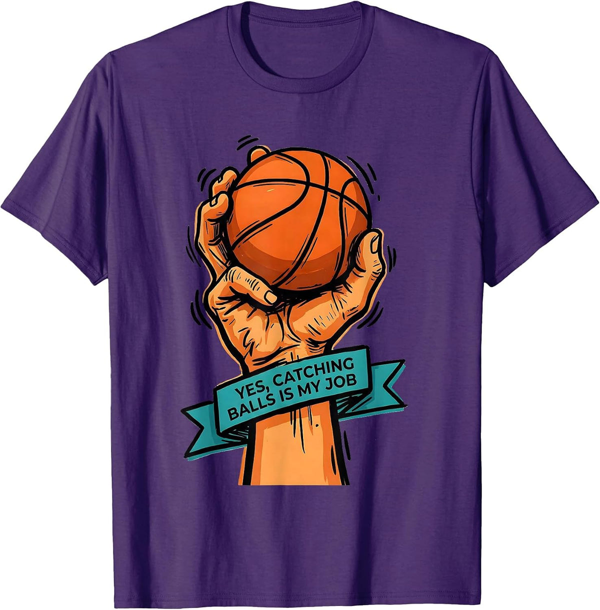 Men's Yes, Catching Balls Is My Job Occupational Therapy Physical T-Shirt - Purple