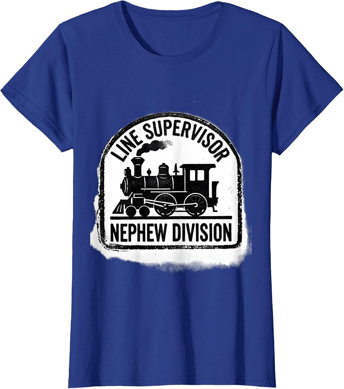 Women's Line Supervisor Nephew Division Rubber Stamp Steam Train T-Shirt - Royal Blue